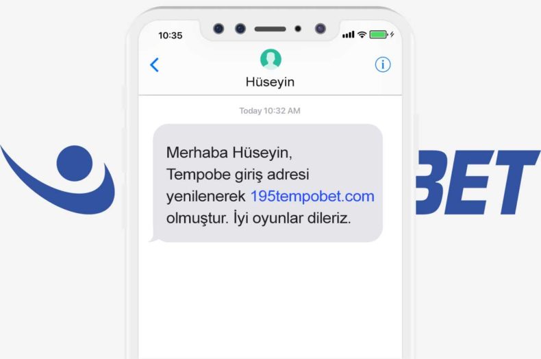 Tempobet Giriş Adresi Bildirimi Kısa SMS ile gelen giriş adresi değişikliği mesajı